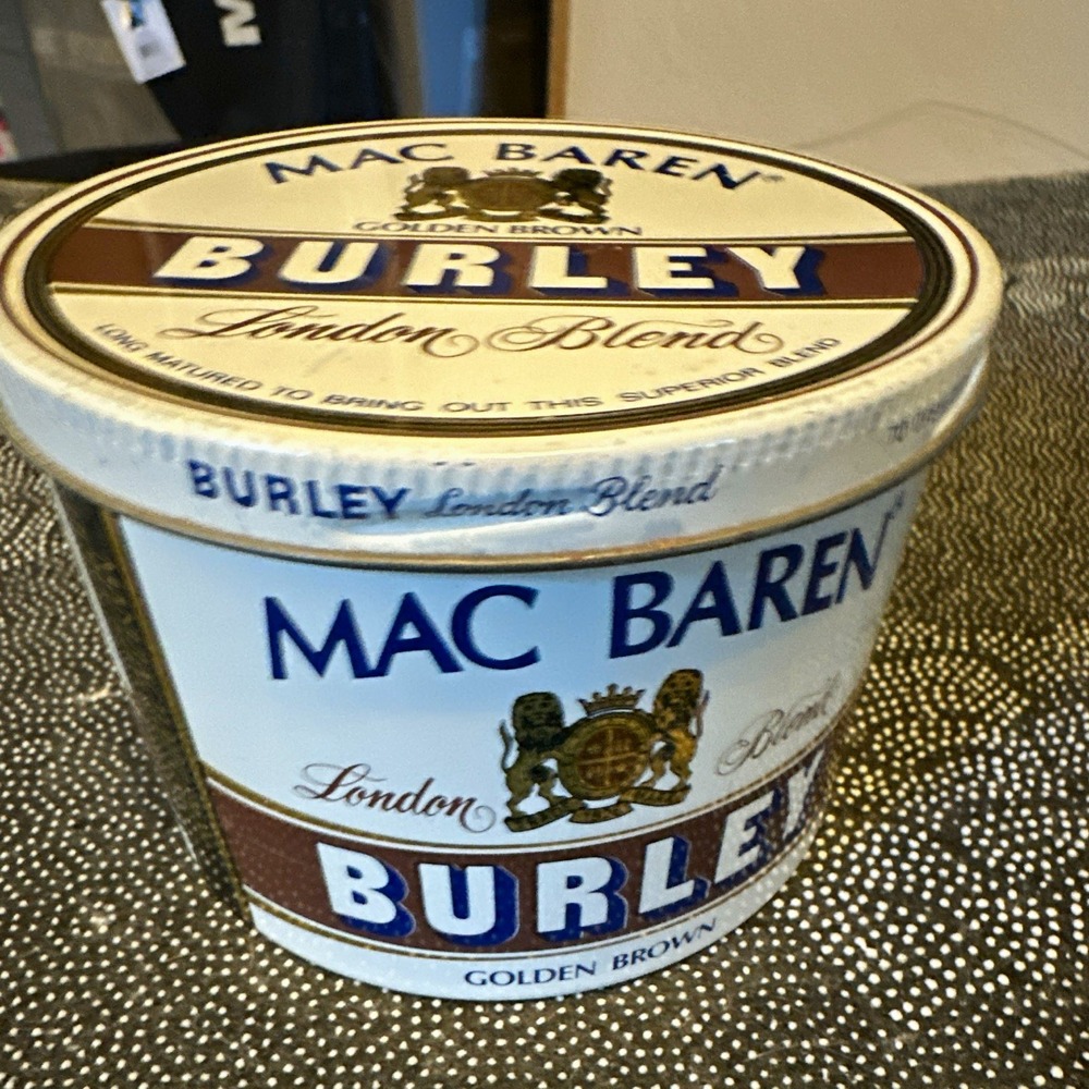 Vintage Mac Baren Burley London Blend Tobacco Tin Empty Collectible Denmark